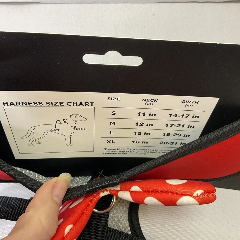 Disney Buckle Down Red Pet Dog Cat Harness Collar Minnie Mouse Iconic Bow‎